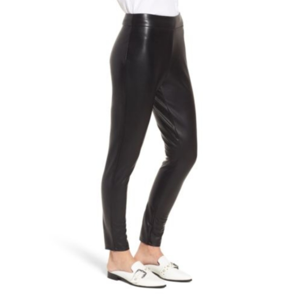 Leith High Waist Vegan Faux Leather Legging Pants - Picture 4 of 7